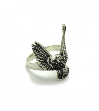 R000261 Stylish Genuine Sterling Silver Ring Solid 925 Eagle Handmade Empress
